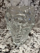 TREASURE ISLAND CASINO GLASS PIRATE SKULL 32 OZ CUP HEAVY MUG Made In USA