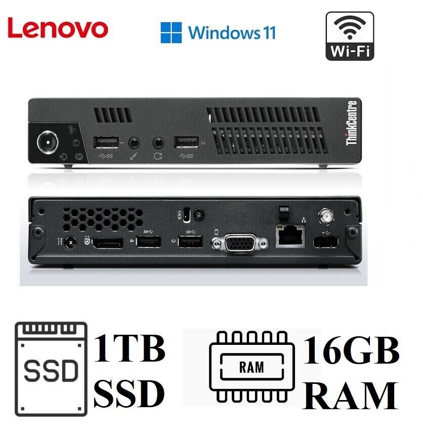 Windows 11 Lenovo ThinkCentre Tiny Core i7 32GB RAM 1TB SSD Wi-Fi PC  Desktop