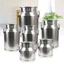 12L/20L/30L/40L/50L/60L Stainless Steel Dairy Farm Milk Can Milk Bucket w/Lid