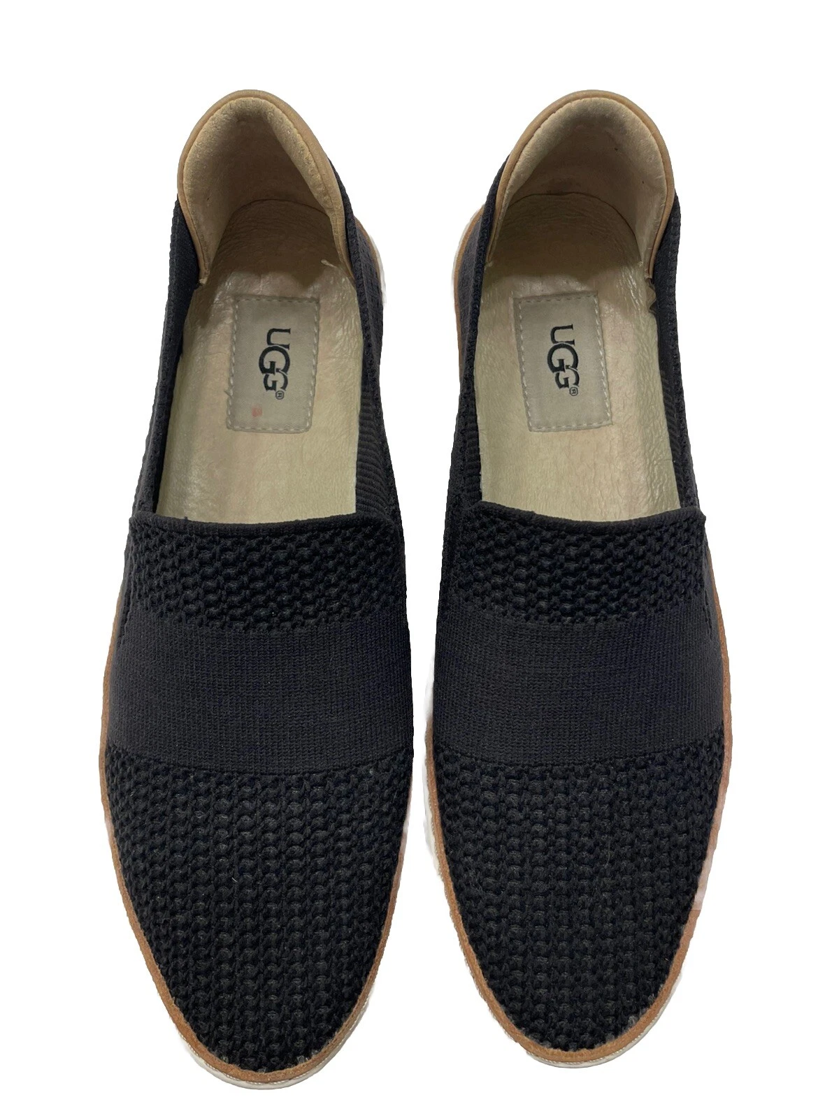 Scarpe mocassini slip on UGG Sammy donna taglia 8 in tessuto nero