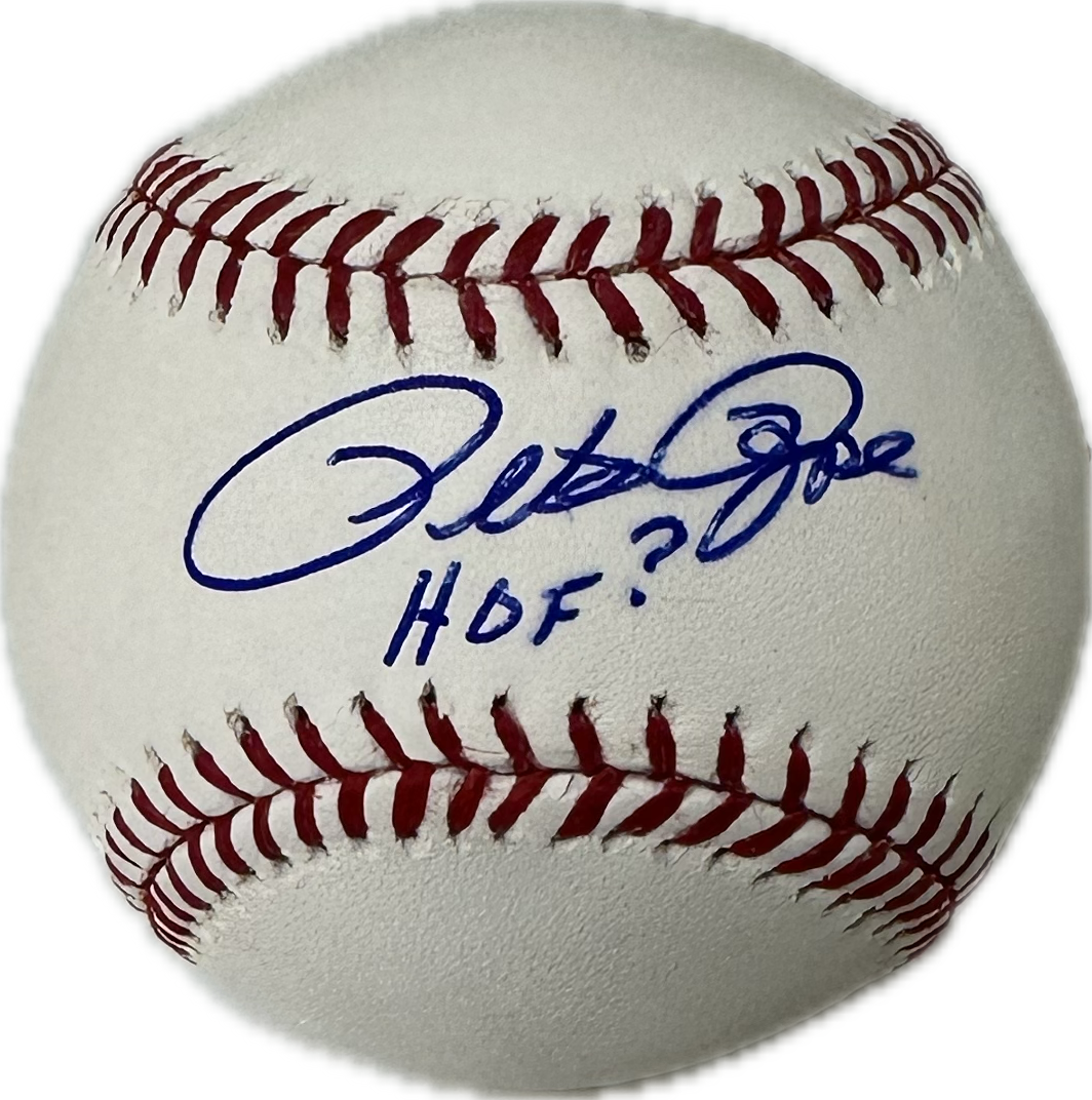 Pete Rose Autographed Signed Cincinnati Reds OML Baseball HOF? JSA Basic Cert Authen & Hologram 