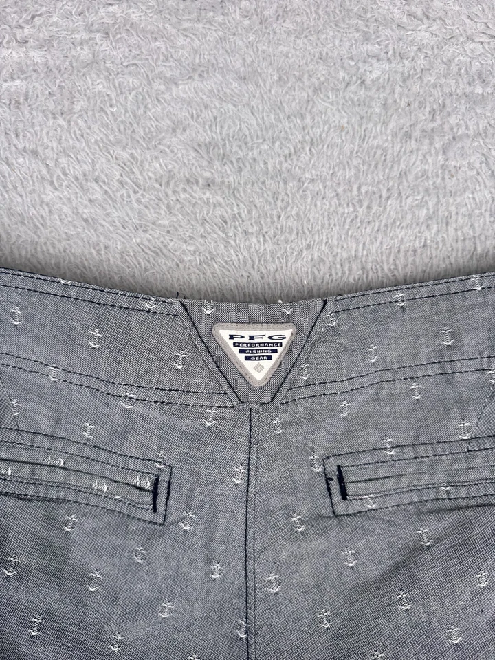 Pantalones Cortos Columbia Para Mujer 10 Azul PFG Ancla Estampado Completo Pesca Navegación Algodón Foto 2 de 4