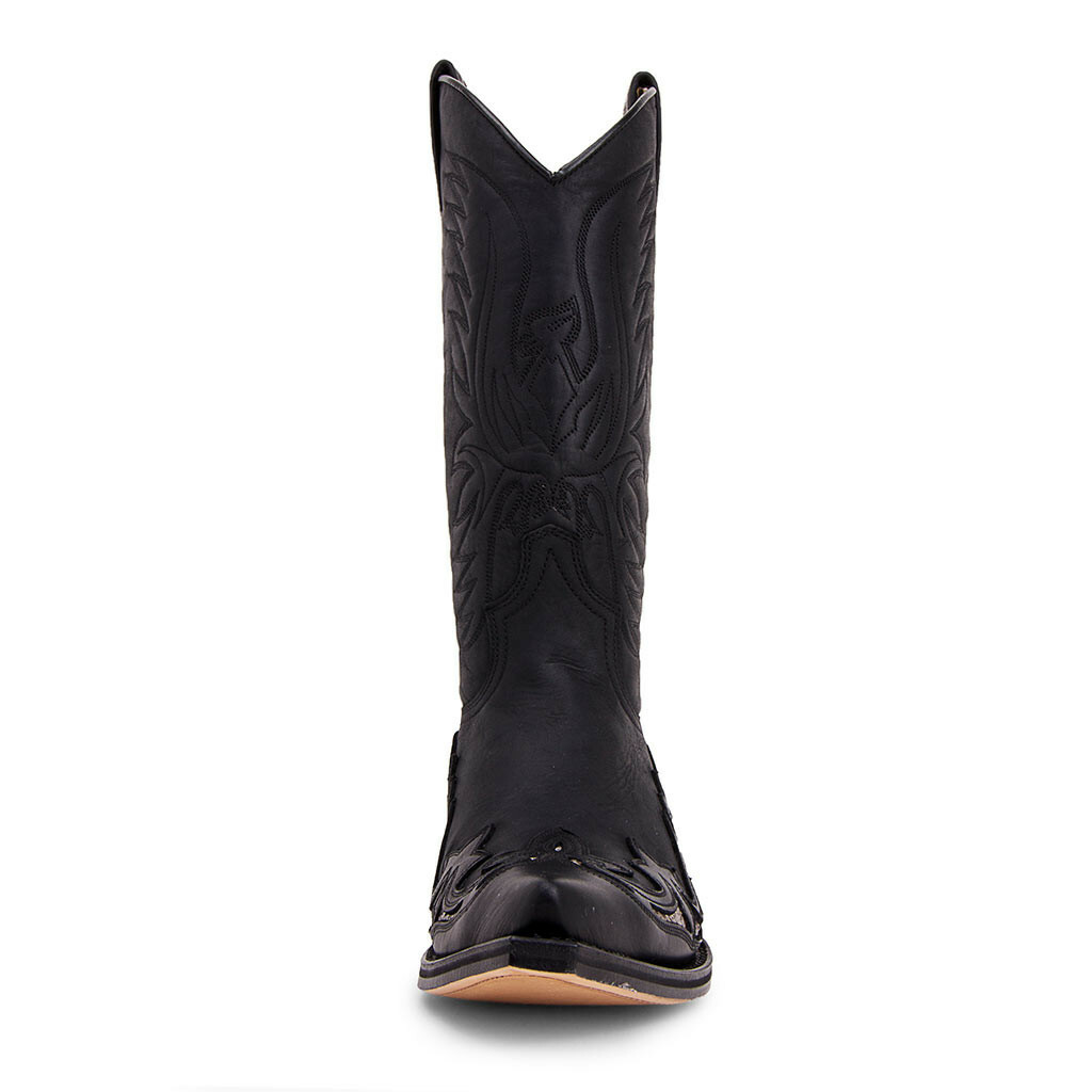 Sendra Boots 3242 Raven bottines unisexes en cuir noir pull oil et python transparent