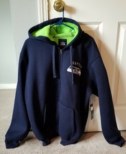 nfl team color poly knit with sherpa lining zip up hoodie