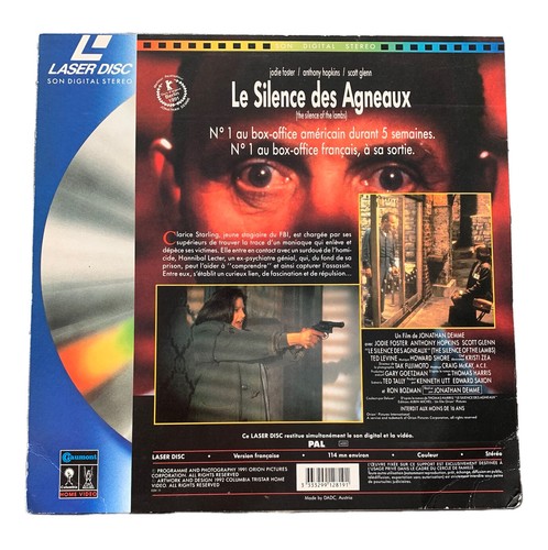 LaserDisc Le Silence Des Agneaux / Laser Disc The Silence Of The Lambs / 1991 - Photo 6/6