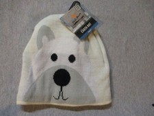FIELD  STREAM "YOUTH" WINTER "COZY CABIN" BEANIE HAT NWT 20 WHITE W/CHARACTER