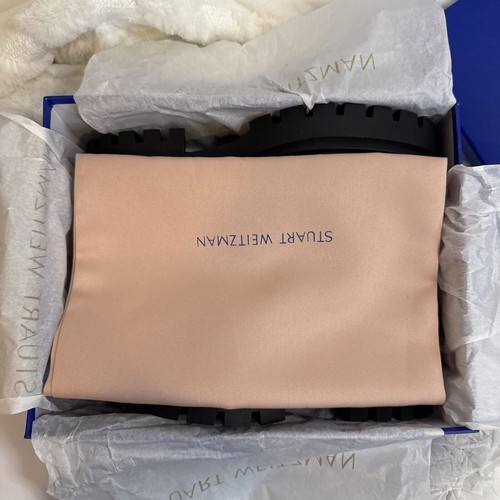 Stuart weitzman Owen buckle leather loafers Size 8B Eu 38.5 Black New In Box - Picture 7 of 7