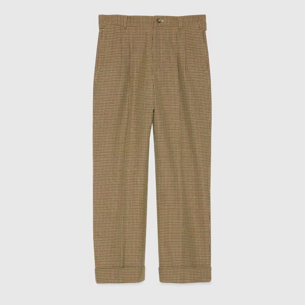 taglia 54 XXL Pantalone Gucci in lana a quadri con toppa beige