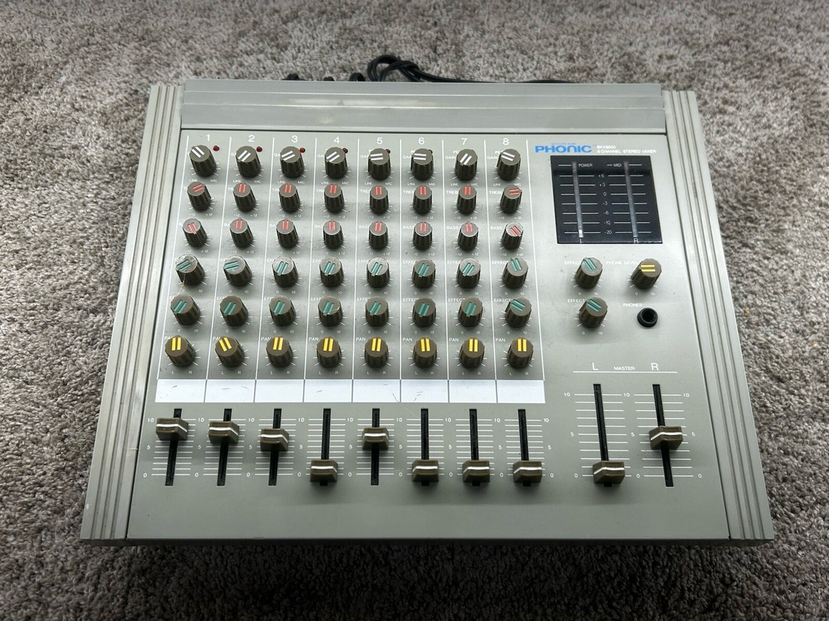 Vintage 1980s Phonic 8 Channel Stereo Mixer Model BKX-8800