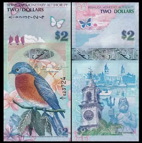 2009 Bermuda 2 Dollars P-57 UNC NEW Banknote