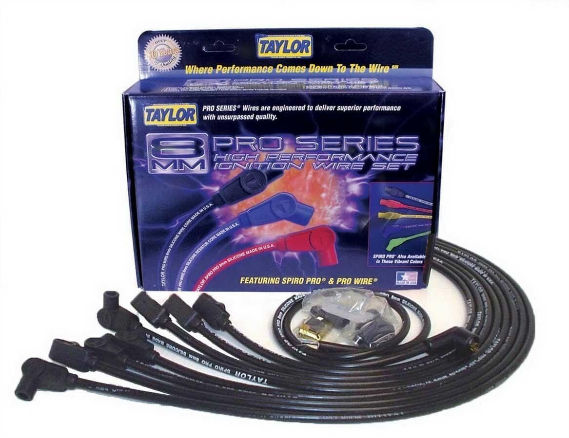 Taylor/Vertex 76030 Sbc 8Mm Spiro-Pro Wire Set Black 90 Degrees Spark Plug Wire 