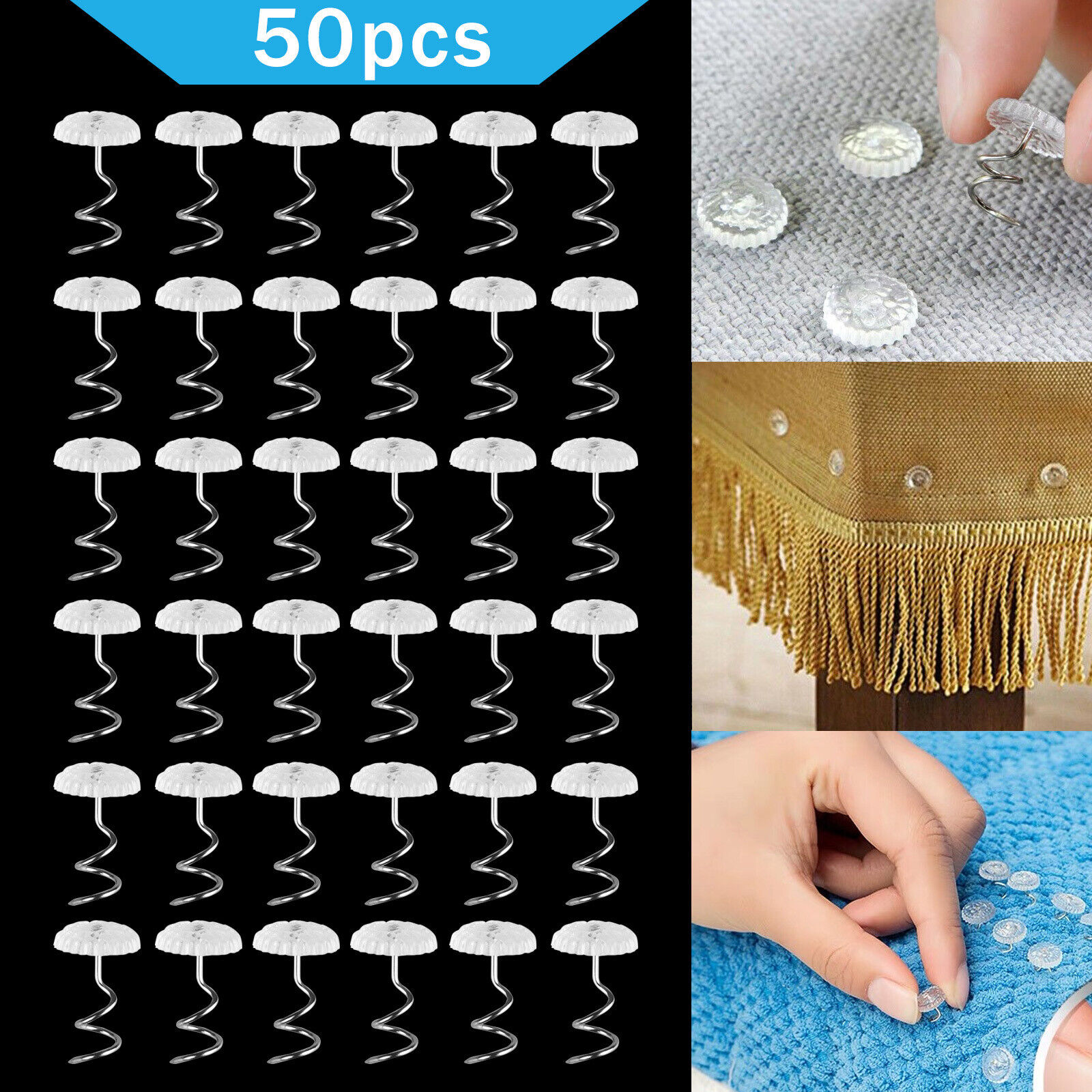 50pcs Headliner Twist Pins Kit For Upholstery Fabric Sofa Chair Repair Crafts US