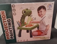 Children Painting Board Led Projector Art Drawing Table Toys Kids Desk Arts(T58)
