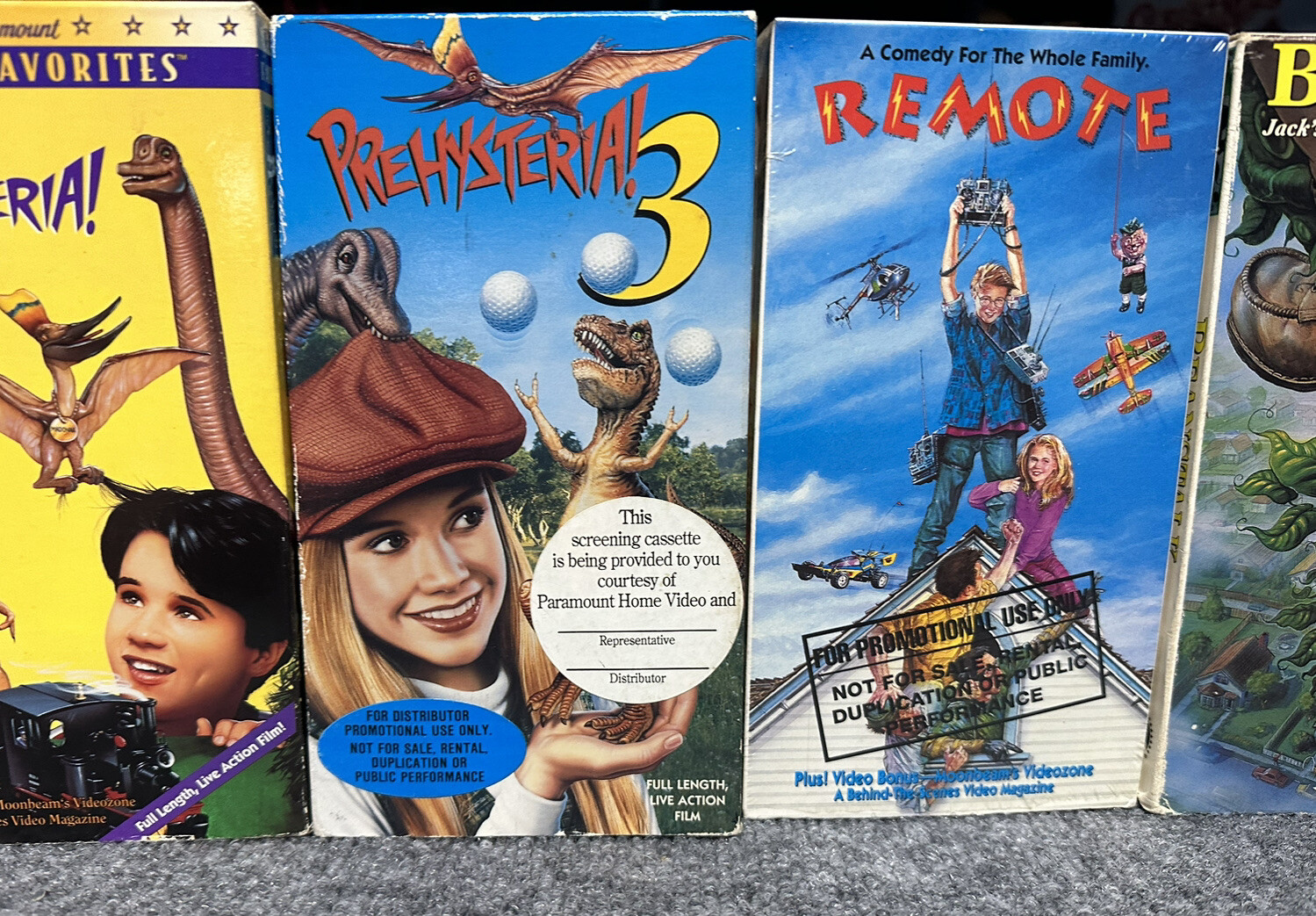 Moonbeam VHS Personal CollectionPrehysteria 1,2,3RemoteBeanstalk 5