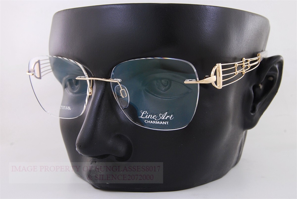【OHGA】CHARMANT New CHARMANT Eyeglass Frames Titanium Line Art XL 2183 GP Gold