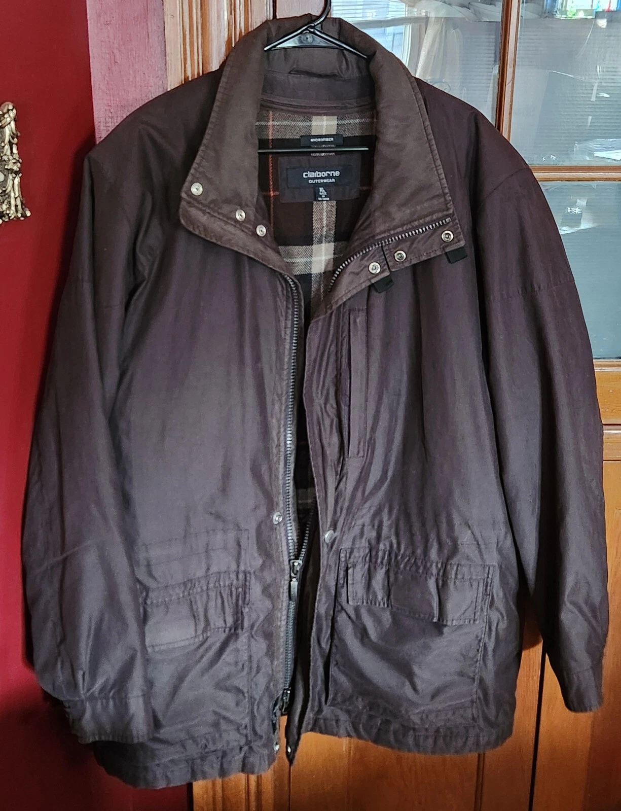 Claiborne Outerwear Insulated Jacket Men's Size XL Brown / Gray - Zip Out Liner