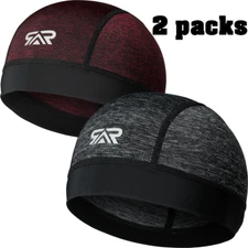 2PACK Cooling Skull Cap Helmet Liner Sweat Wicking Outdoor Cycling Running Hat