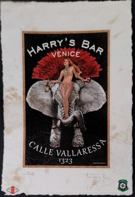 Harry's Bar, Venice, Calle Vallaressa 1323, Artist Proof Signed Fairchild Paris.