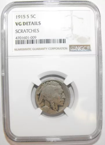 1915-S Buffalo Nickel, NGC VG Details, Scratches