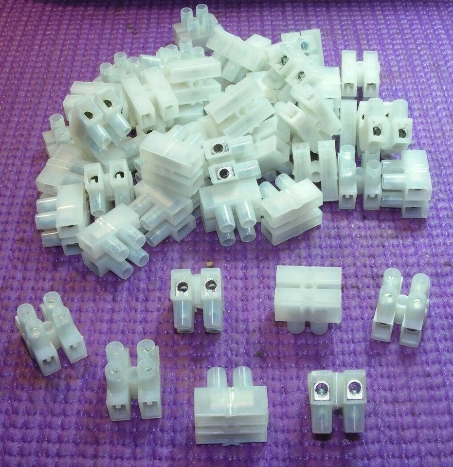 x20 UNION BLOCK 2 WIRE 2PIN 10A NYLON TINED BRASS Connector Terminal Barrier USA - Image 4 of 4