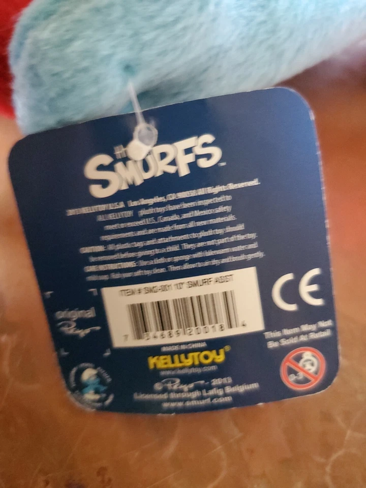 Papa Smurf Plush 12" Kellytoy Peyo Smurfs Stuffed Animal Kelly Toy Beard 2013 - Image 4 of 4