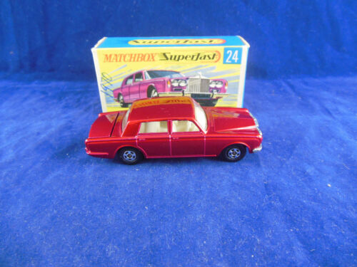 Rare Matchbox Superfast MB 24 a Rolls Royce Silver Shadow in Red, Narrow wheels - Picture 2 of 12