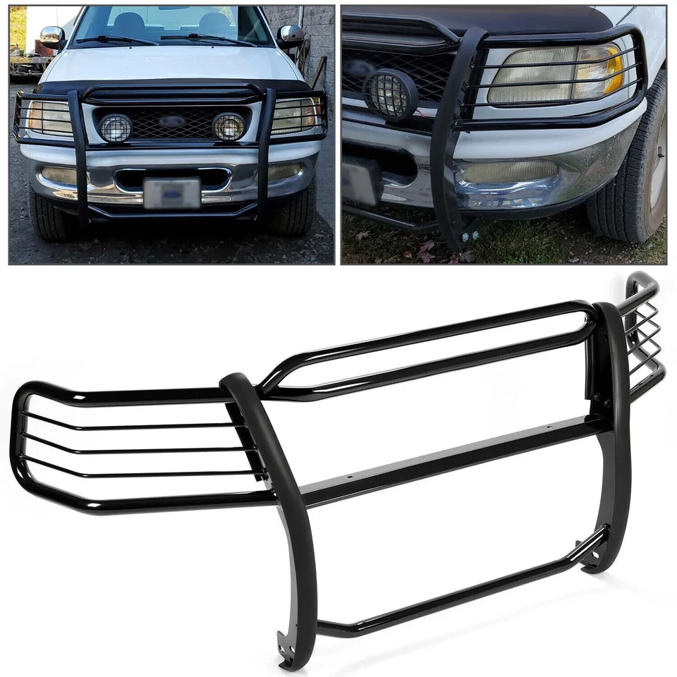 Protector de cepillo de parrilla negro de acero para Ford 1997-04 Expedition F-150 F-250LD Heritage Foto 2 de 4