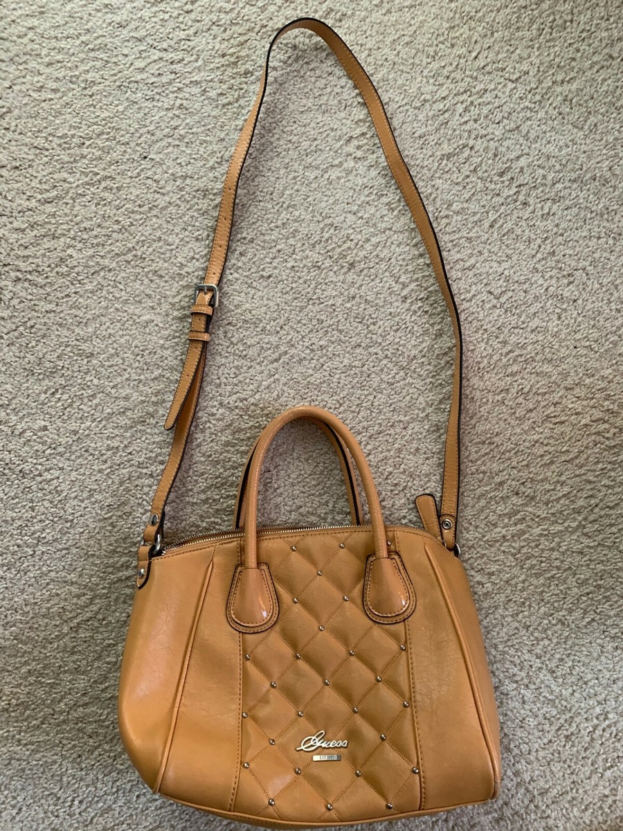 Guess shoulder bag studded light brown/cream color great