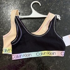 New CALVIN KLEIN Girls Bralette Bra Small 6/6x Two 2 Pack Underwear