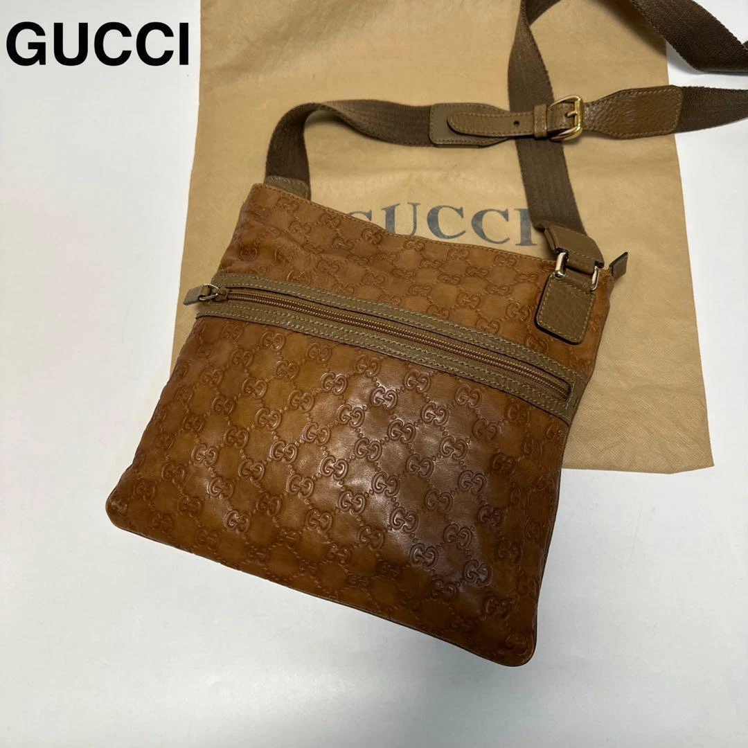 Borsa a tracolla Gucci GG Guccissima tracolla tela pelle marrone usata ottima+