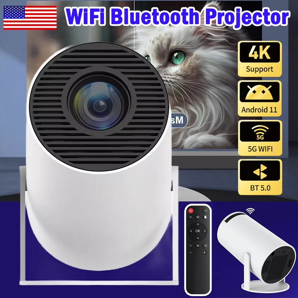 4K Mini Projector 10000 Lumen LED 1080P WiFi Bluetooth UHD Portable Home Theater-image