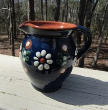 Rothenburg Keramik Pottery / P. Ehler / Floral Blue / CREAMER / Germany / Mint!