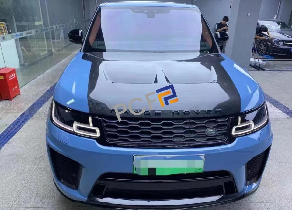 Cubierta de capó ventilada de carbono real para Land Rover Range Rover Sport Foto 3 de 4
