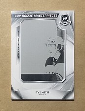 2020-21 UD The Cup Ty Smith RC Masterpieces Shadow Box Black Printing Plate #1/1