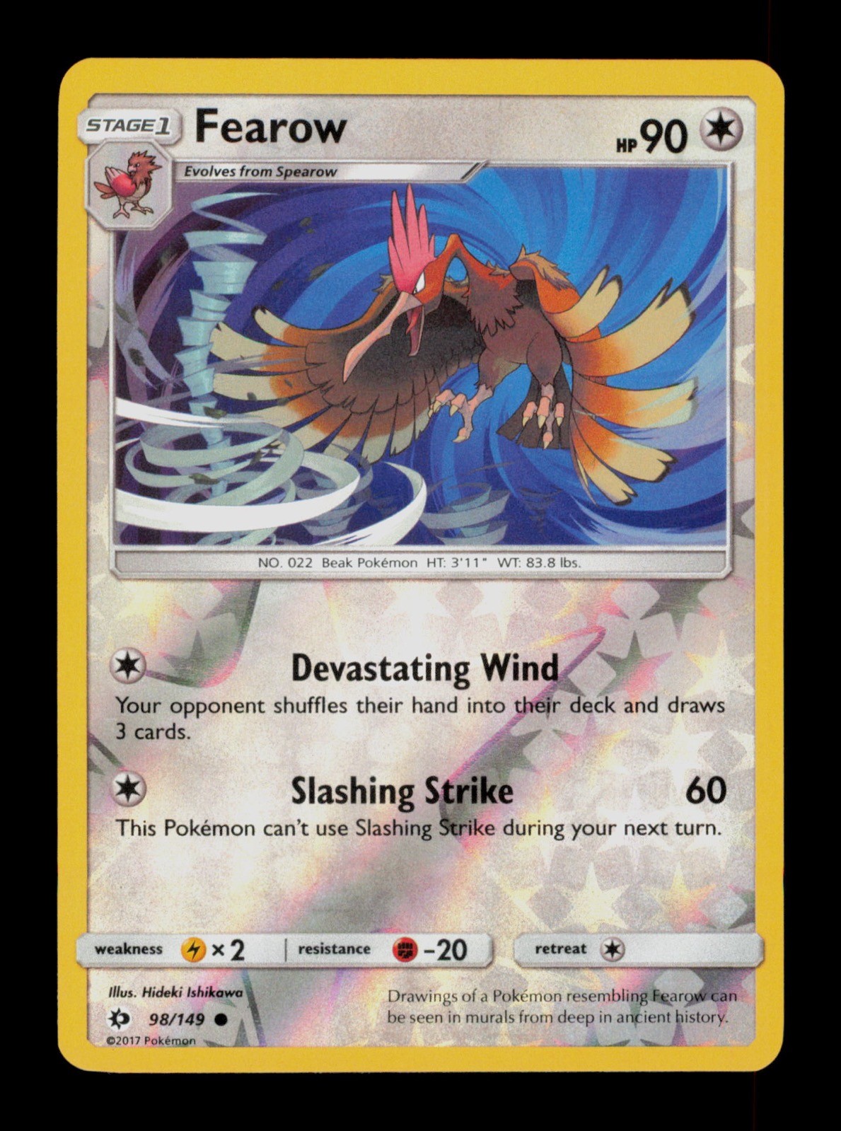 Fearow 98/149 Pokemon Sun&Moon Holo Trading Card TC