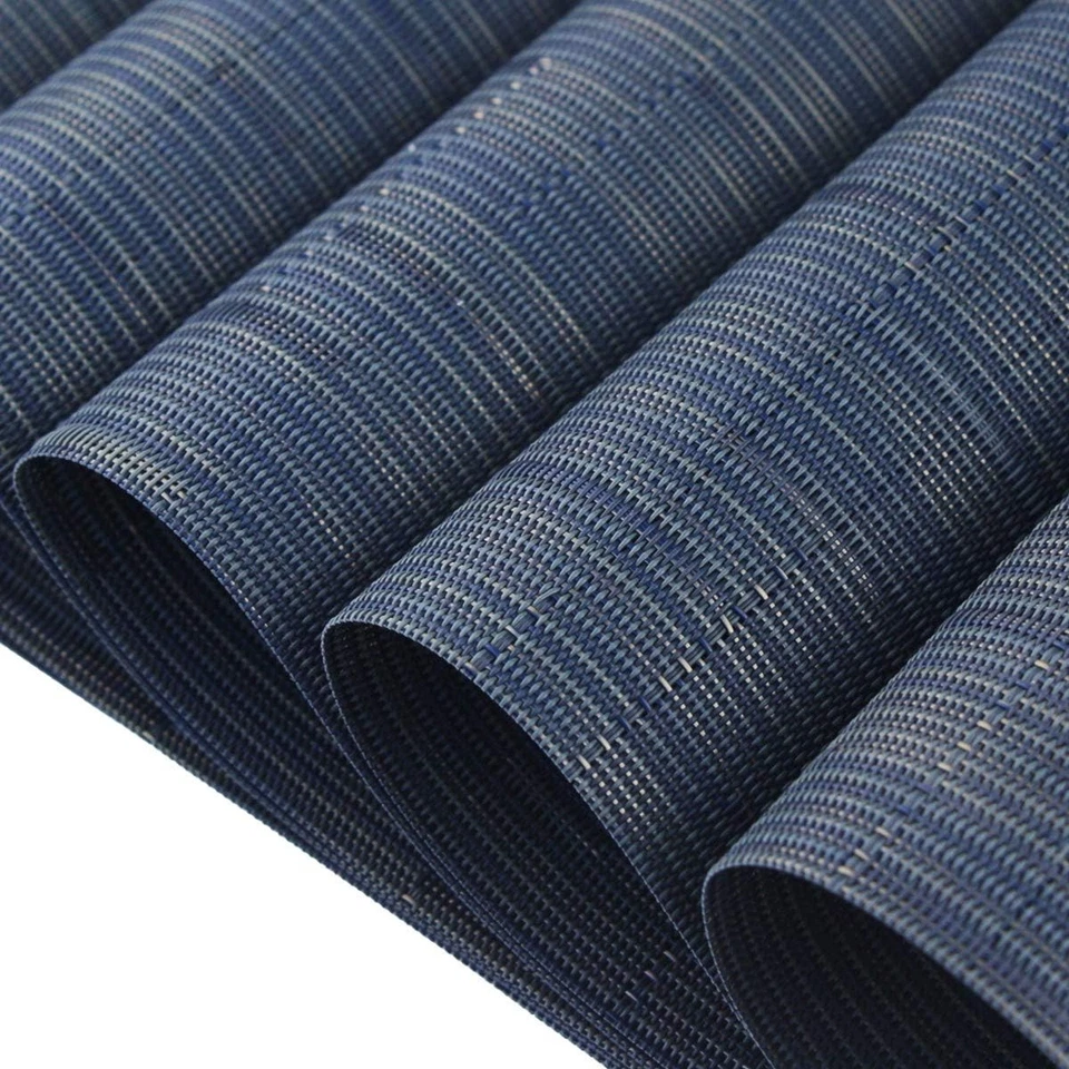 Manteles individuales de plástico PIGCHCY, lavables duraderos 4 piezas, azules - medianoche  Foto 3 de 4