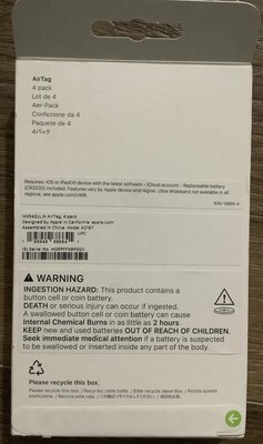 Apple AirTag - GPS Tracker - 4-pack, MX542LL/A - A2187, Brand New