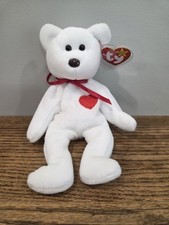 Ty 4058 Valentino Bear Beanie Baby 1993/1994 PE Pellet MNWT Errors