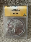 1990 Silver Eagle ANACS MS 64