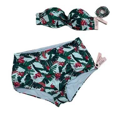 NEW Victoria Secret Swim 32B Bombshell Push Up Bikini Top High Waisted Bottom