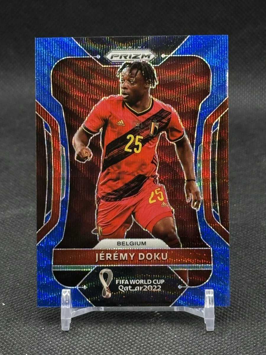Preços baixos em 2022 Panini Prizm World Cup Qatar Jeremy Doku #18