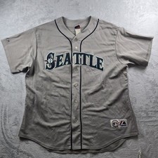 Vintage Majestic Seattle Mariners Raul Ibanez #28 Au Sz XXL Gray Stitched Jersey