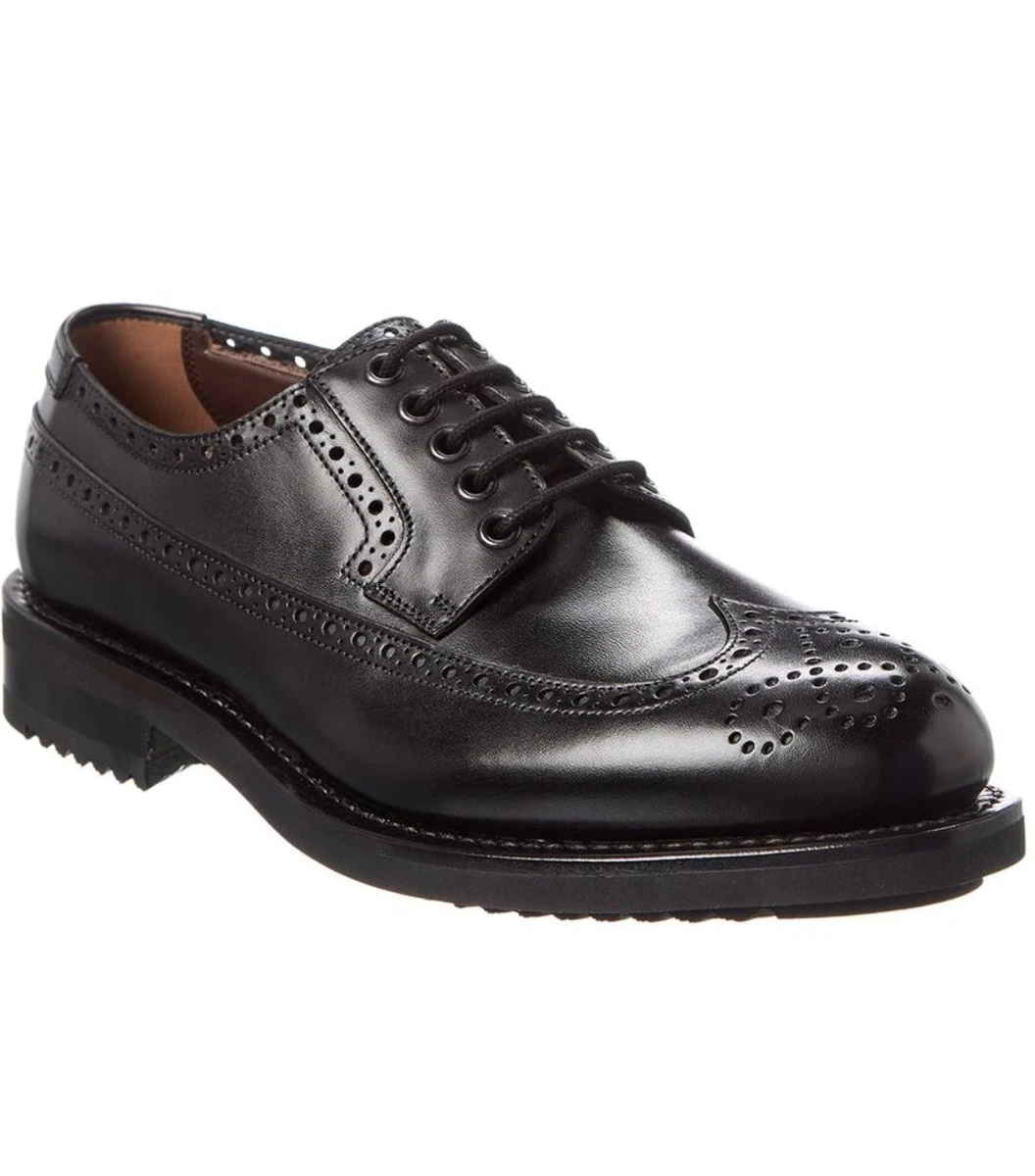 Salvatore Ferragamo Black Wingtip Dress Shoes for Men for  display picture 1