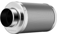 New VIVOSUN 6" Carbon Filter for Inline Fan Silver Pre-Filter Included NIB
