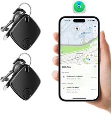 2 Pack Bluetooth Tracker Works with Apple Find My, Key Finder Locator with Sound