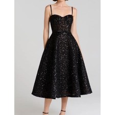 Nadine Merabi Marilyn Rhinestone Cocktail Dress Size XXL Black