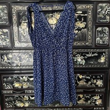 Women’s Size 3X SHEIN Navy W/hearts Sleeveless Dress  - 12-15