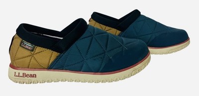 LL Bean Quilted Navy & Tan Waterproof Slip On Shoes/House  display picture 3