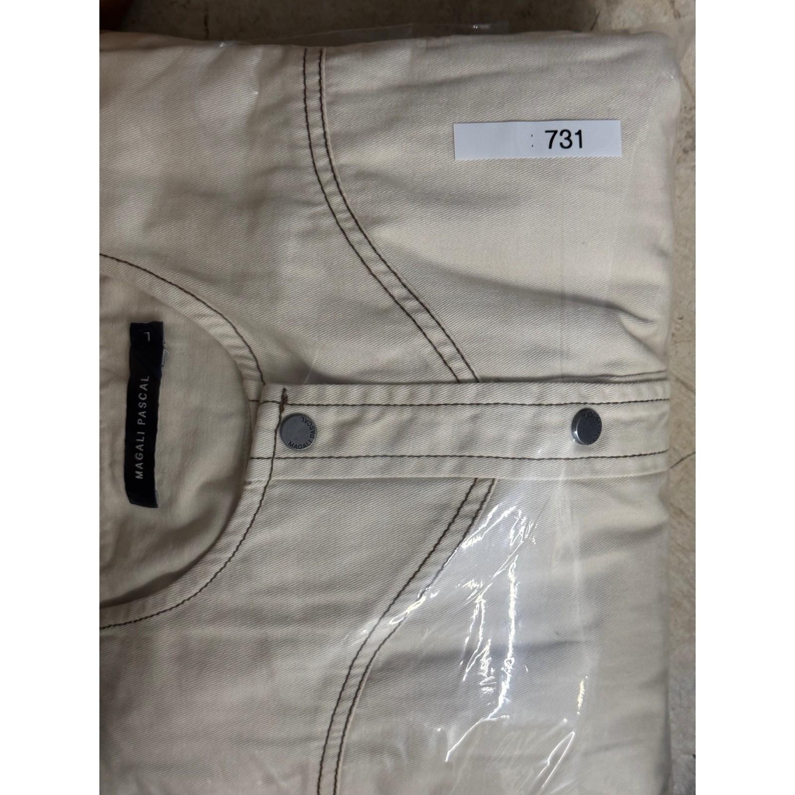 Magali Pascal Cream Contrast Stitch Long Sleeve B… - image 7