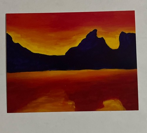Art Card Post Card Signed Artist Sunrise Mountain Landscape Bonita Bramante - Picture 2 of 20